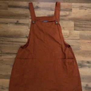 Rust Orange Overall Dress